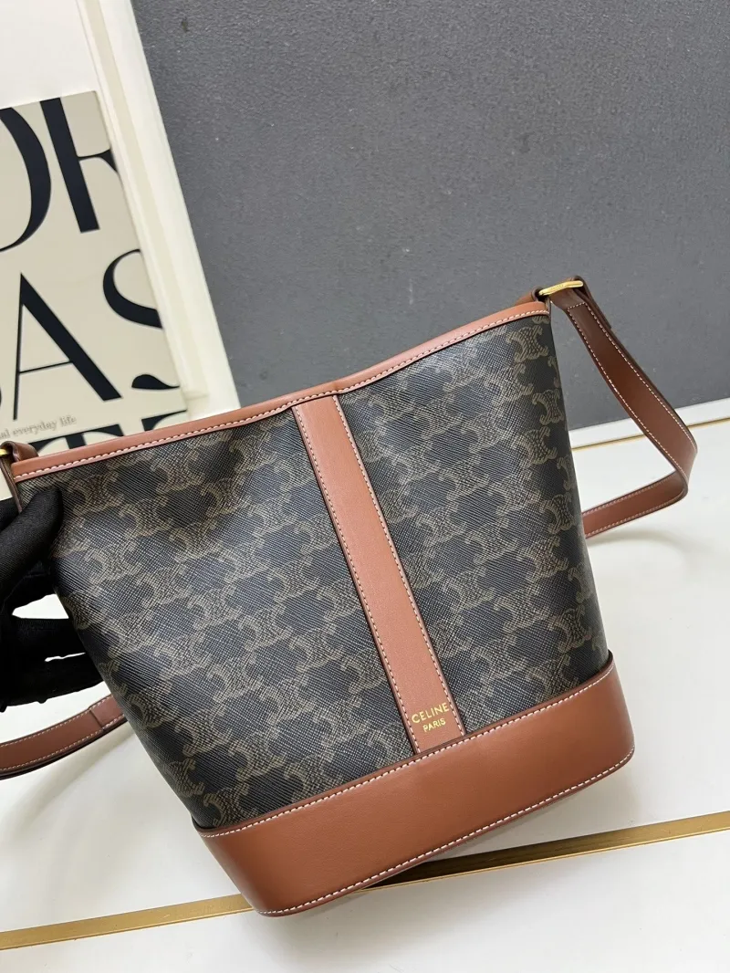 Celine Small Brown Monogram Bucket Bag TT191442 - Image 4