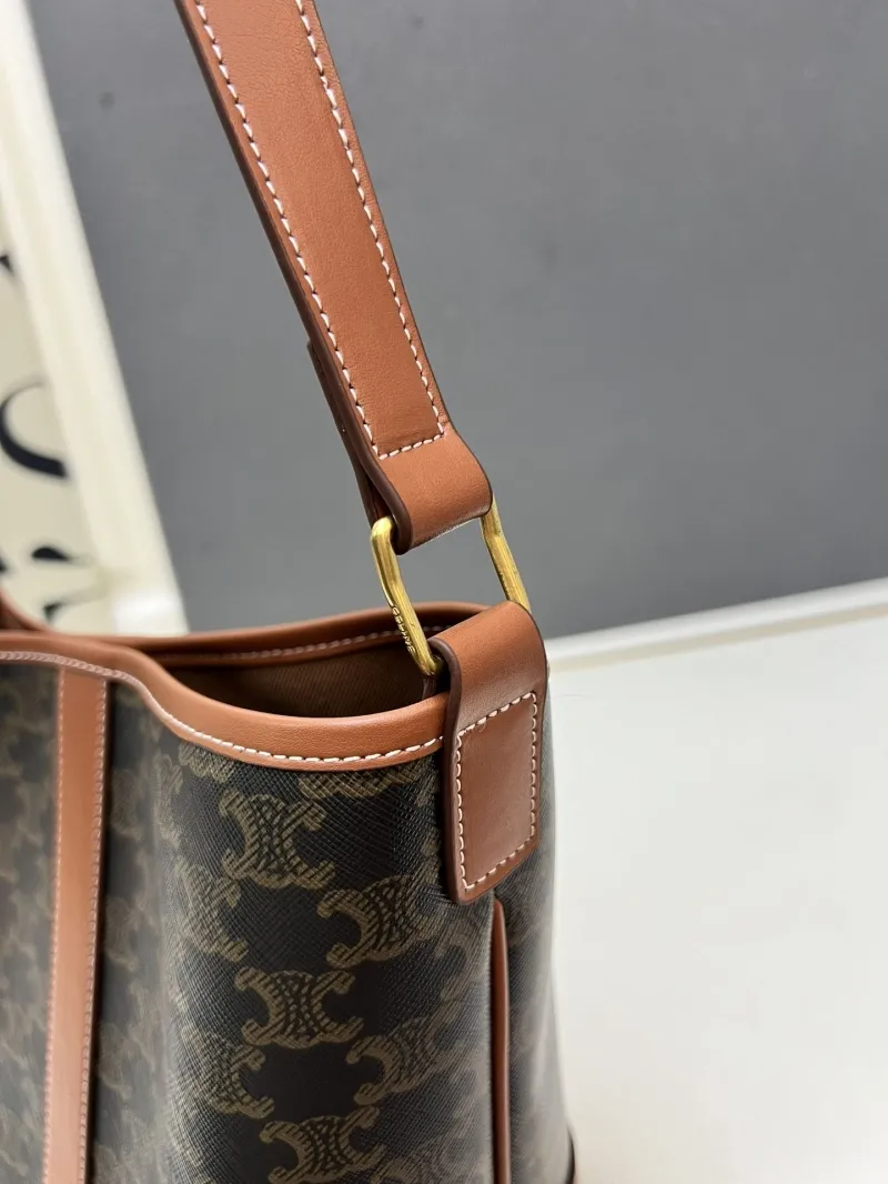 Celine Small Brown Monogram Bucket Bag TT191442 - Image 5