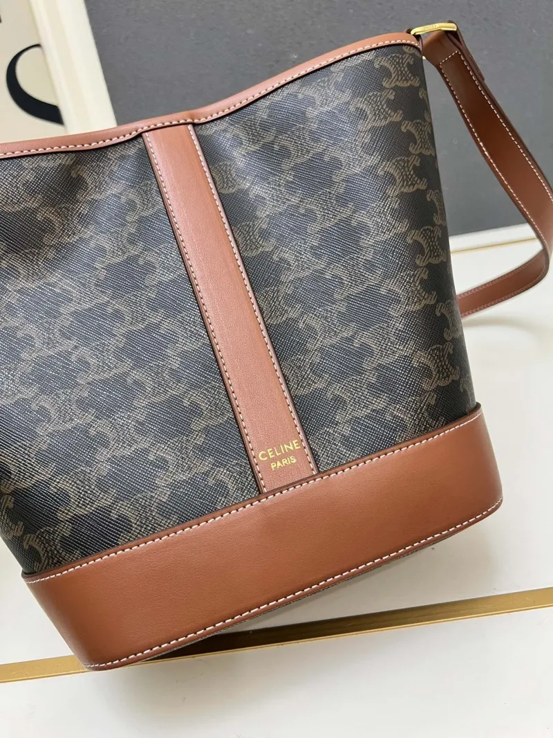 Celine Small Brown Monogram Bucket Bag TT191442 - Image 6