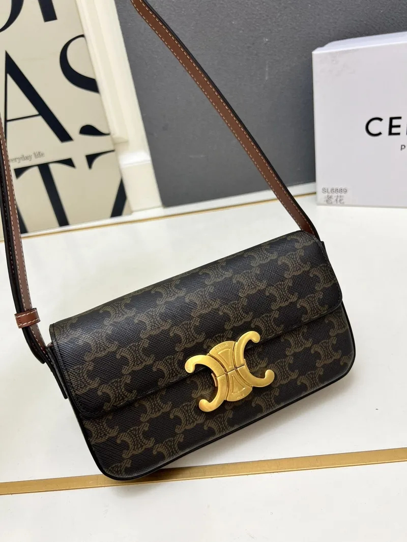 Alternative view of Celine Monogram Dark Brown Shoulder Satchel Bag TT17500