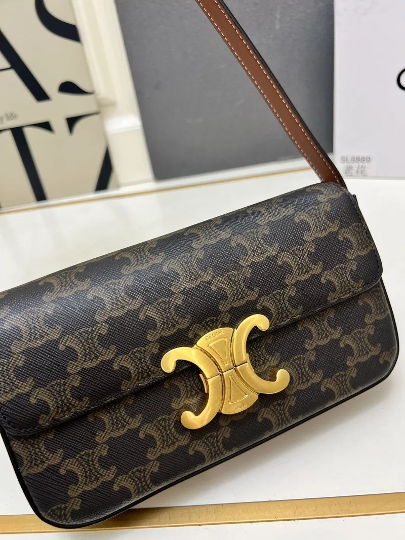 Celine Monogram Dark Brown Shoulder Satchel Bag TT17500 - Image 3