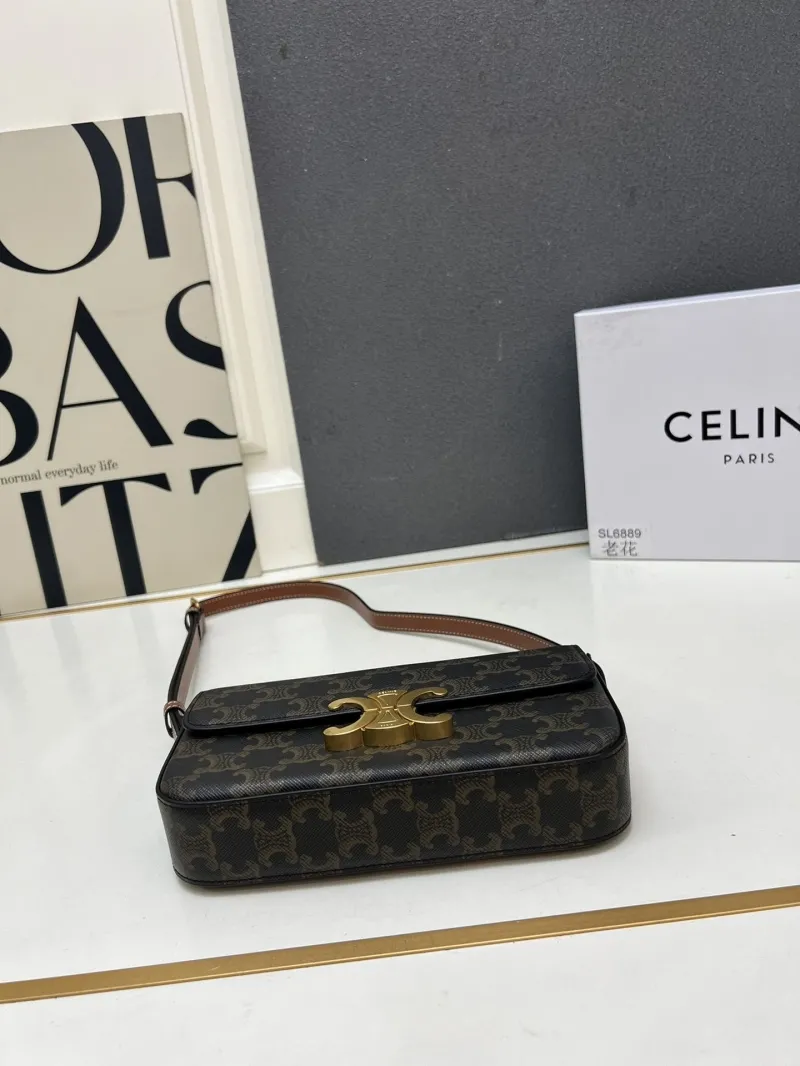 Celine Monogram Dark Brown Shoulder Satchel Bag TT17500 - Image 6