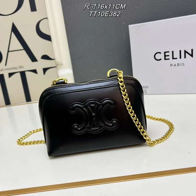 Alternative view of Celine Black Chain Crossbody Bag TT10E382 Size 16x11CM