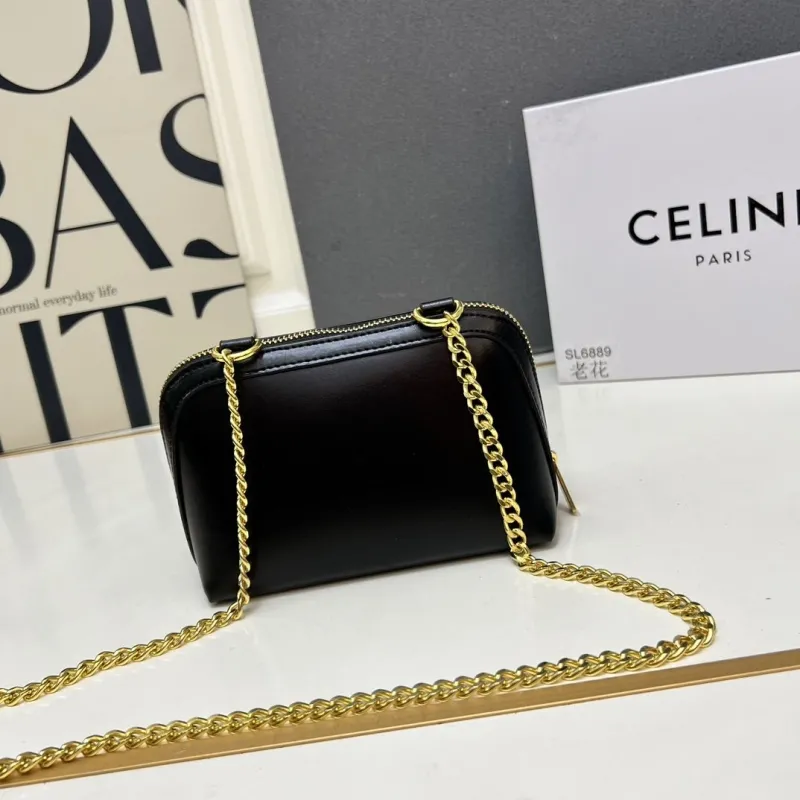 Celine Black Chain Crossbody Bag TT10E382 Size 16x11CM - Image 3