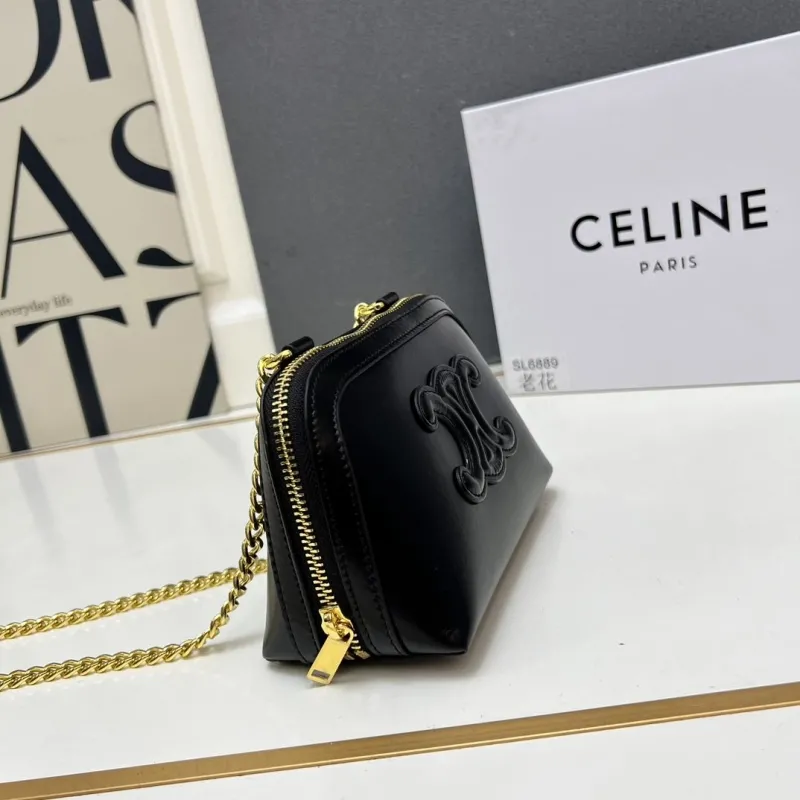 Celine Black Chain Crossbody Bag TT10E382 Size 16x11CM - Image 4