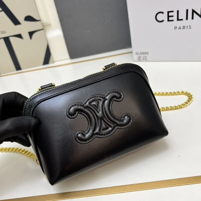 Celine Black Chain Crossbody Bag TT10E382 Size 16x11CM - Image 5