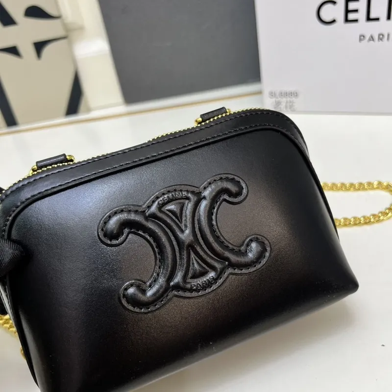 Celine Black Chain Crossbody Bag TT10E382 Size 16x11CM - Image 6