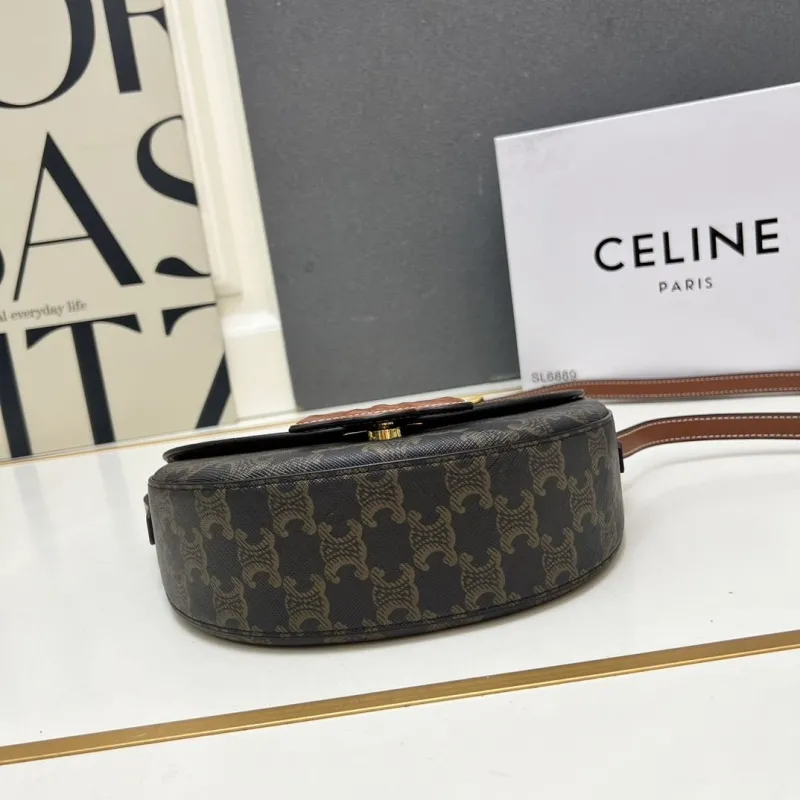Celine TT6889 Brown Monogram Saddle Crossbody Bag - Image 6