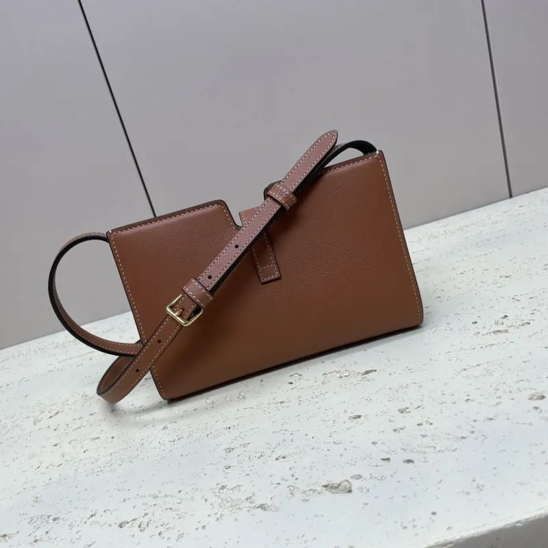 Celine Brown Leather Satchel Crossbody Bag 73 - Image 3