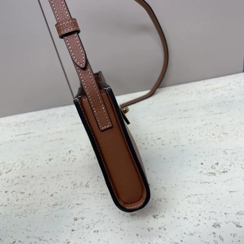 Celine Brown Leather Satchel Crossbody Bag 73 - Image 4