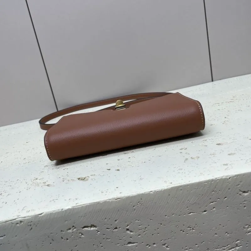 Celine Brown Leather Crossbody Satchel Bag - Image 5