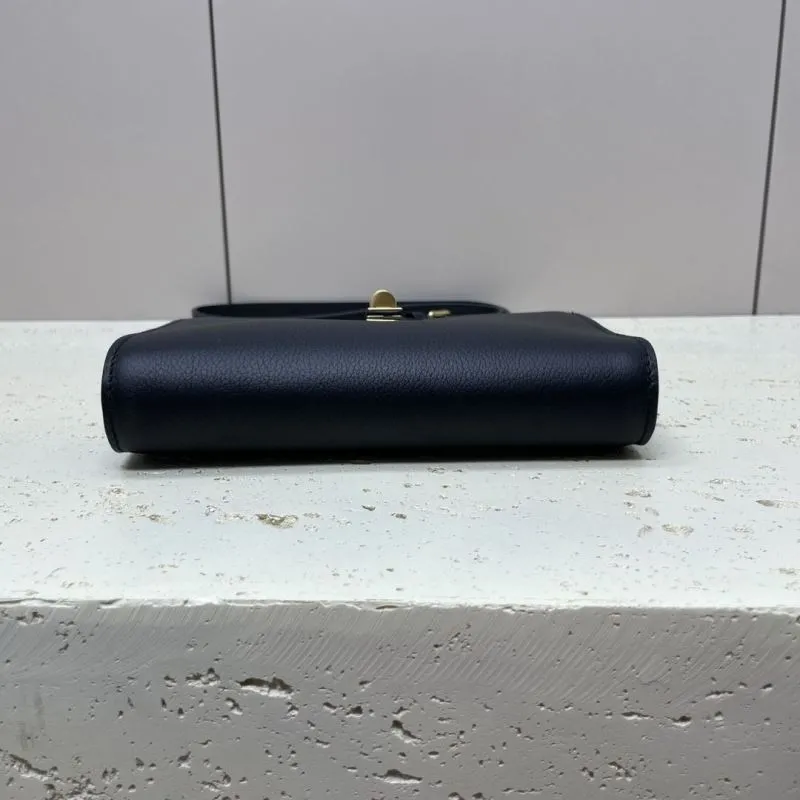 Celine Black Leather Crossbody Satchel Bag - Image 7