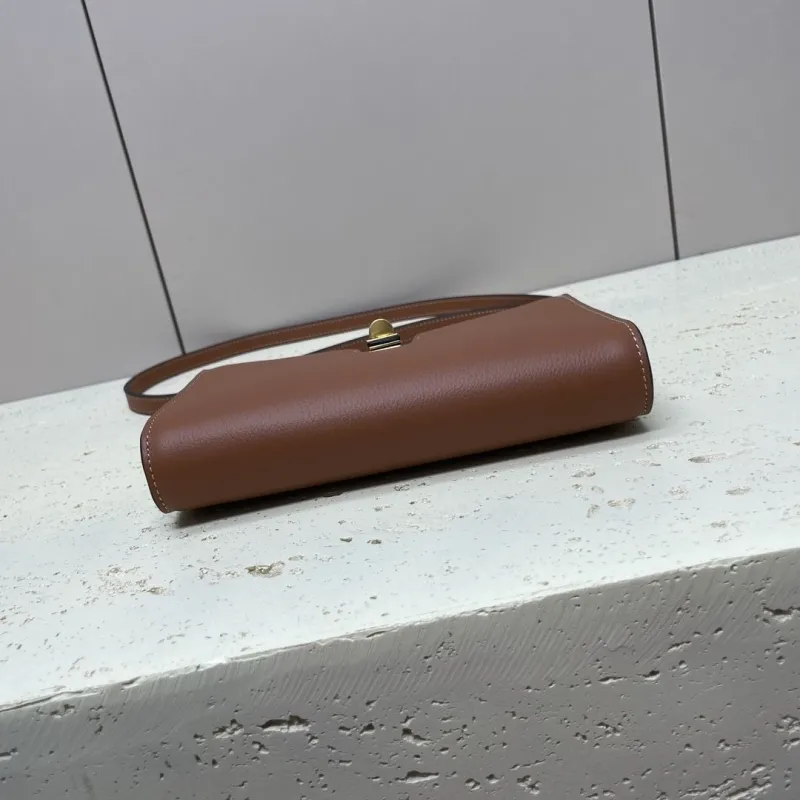 Celine Brown Leather Crossbody Satchel Bag - Image 5