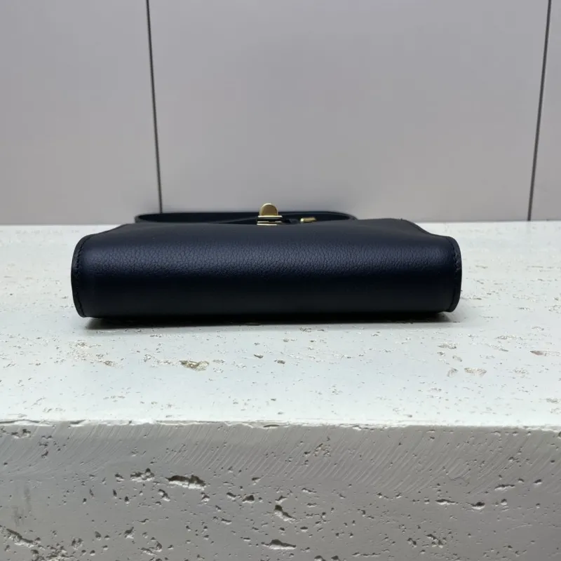 Celine Black Leather Crossbody Satchel Bag 81 - Image 7