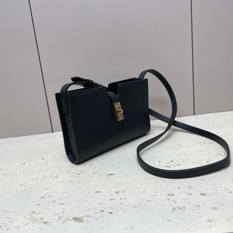 Alternative view of Celine Black Leather Crossbody Satchel Bag