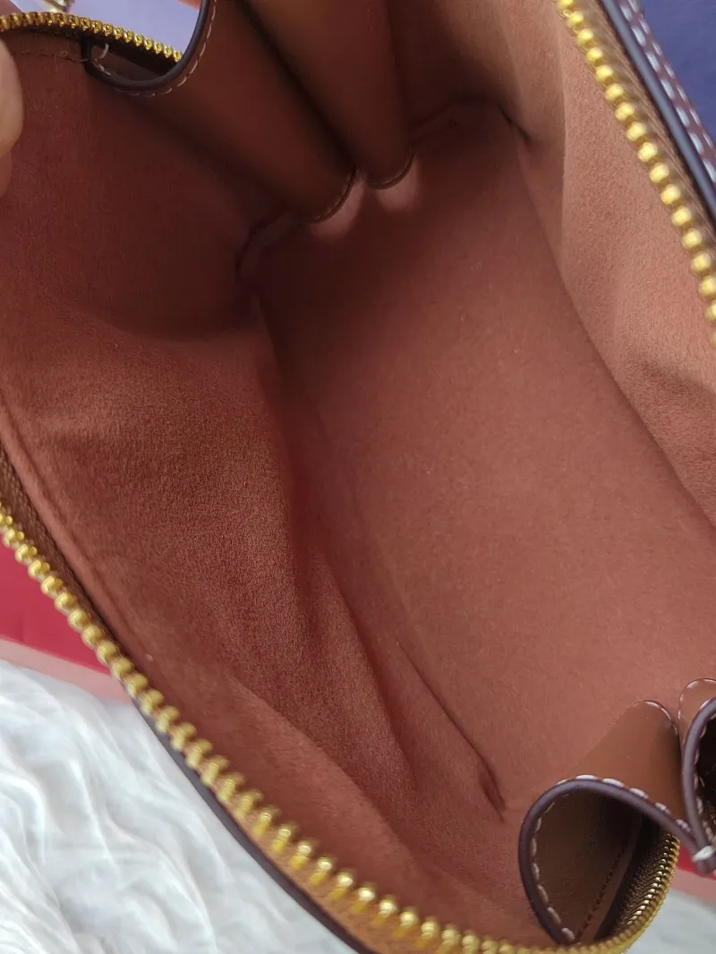 Celine Tan Leather Chain Crossbody Satchel Bag - Image 9