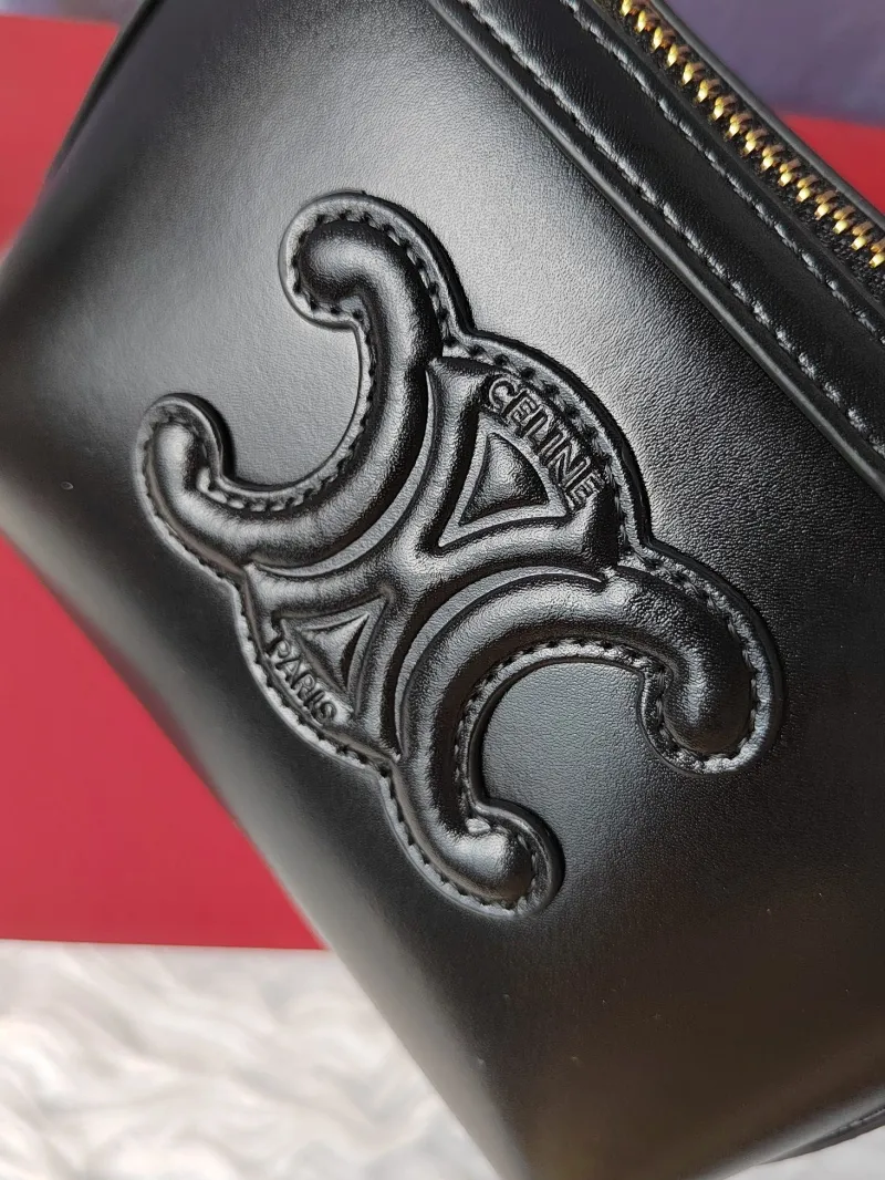 Celine Black Leather Crossbody Satchel Bag - Image 7