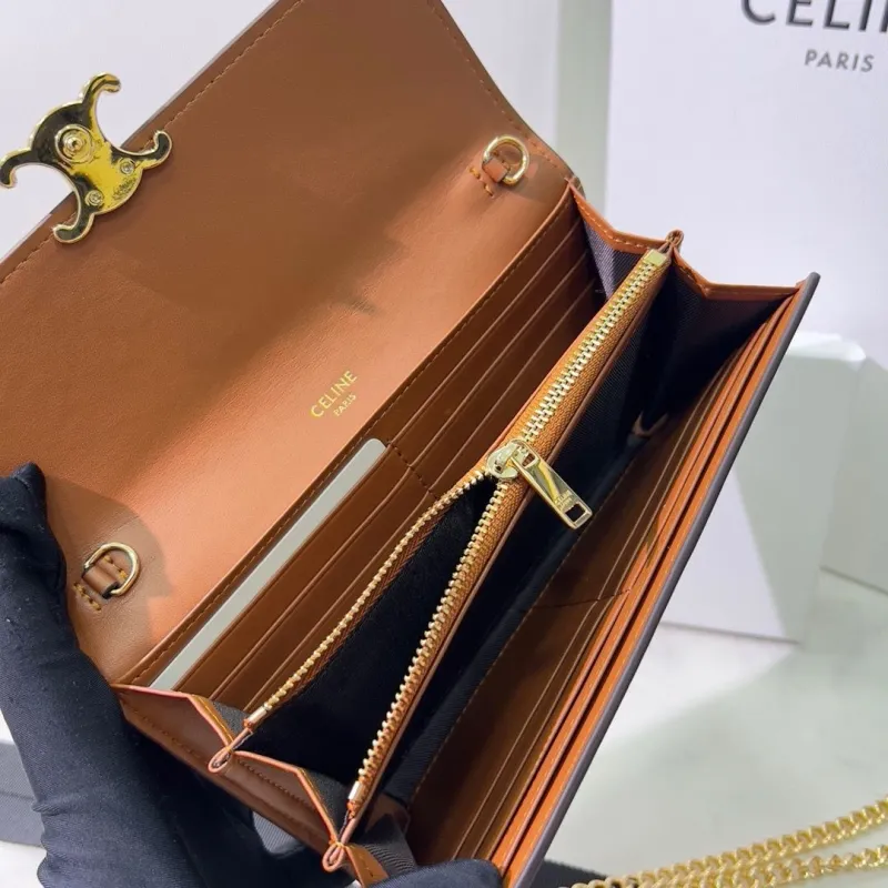 Celine White Gold Monogram Chain Wallet Bag 108 - Image 7