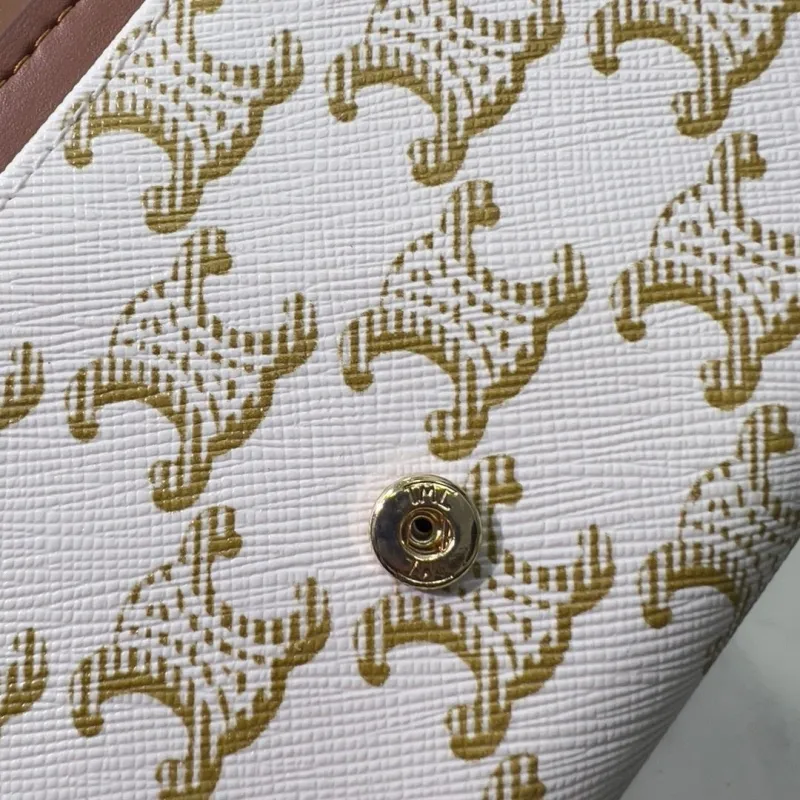 Celine White Gold Monogram Chain Wallet Bag 108 - Image 9
