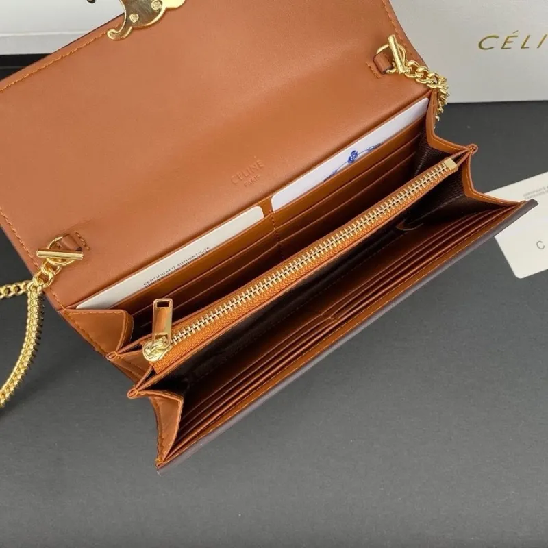 Celine Beige Canvas Chain Crossbody Bag 110 - Image 9