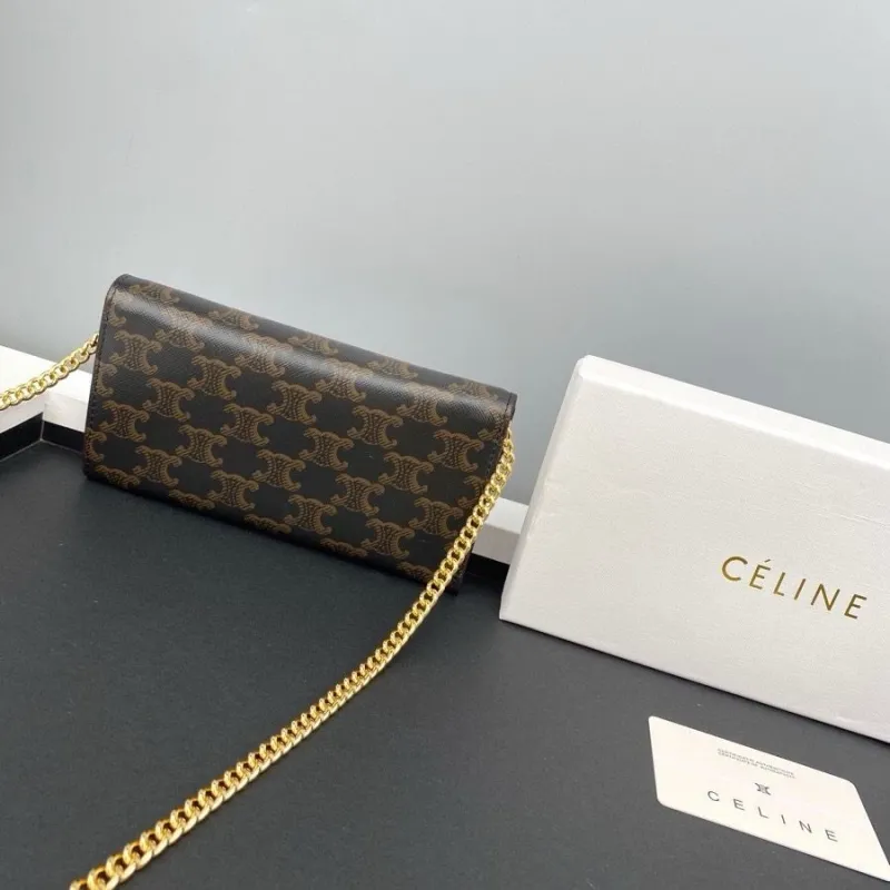Celine Monogram Chain Wallet Crossbody Bag - Image 5