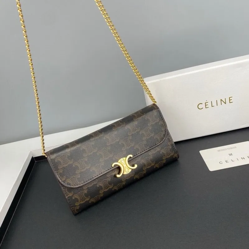 Celine Monogram Chain Wallet Crossbody Bag - Image 6