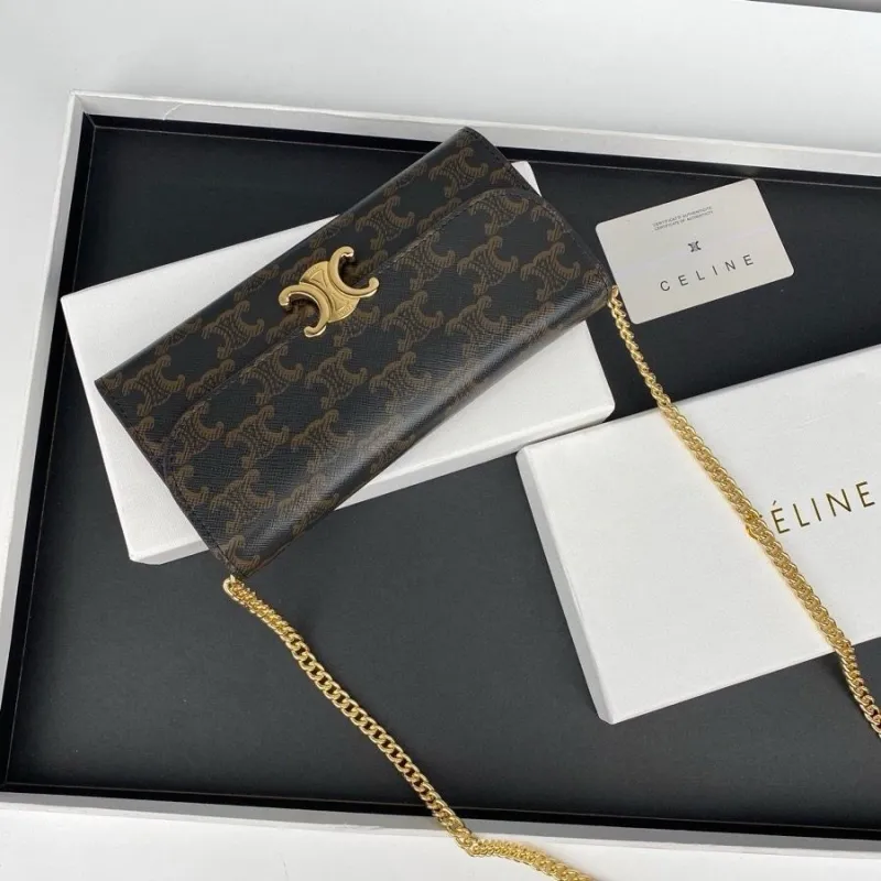 Celine Monogram Chain Wallet Crossbody Bag - Image 7