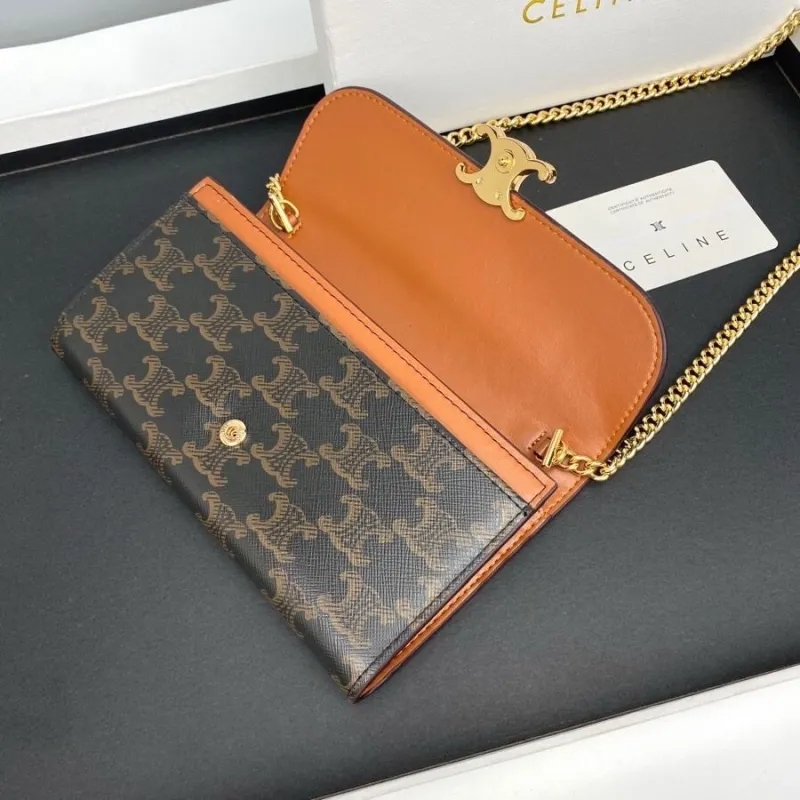 Celine Monogram Chain Wallet Crossbody Bag - Image 9