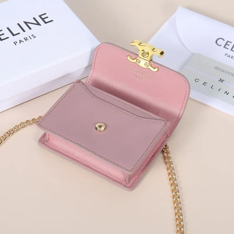 Celine Pink Mini Chain Crossbody Satchel Bag - Image 4
