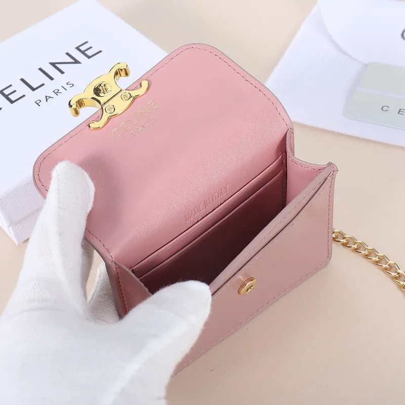 Celine Pink Mini Chain Crossbody Satchel Bag - Image 5