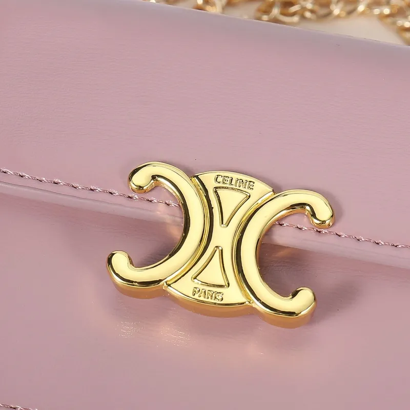 Celine Pink Mini Chain Crossbody Satchel Bag - Image 6