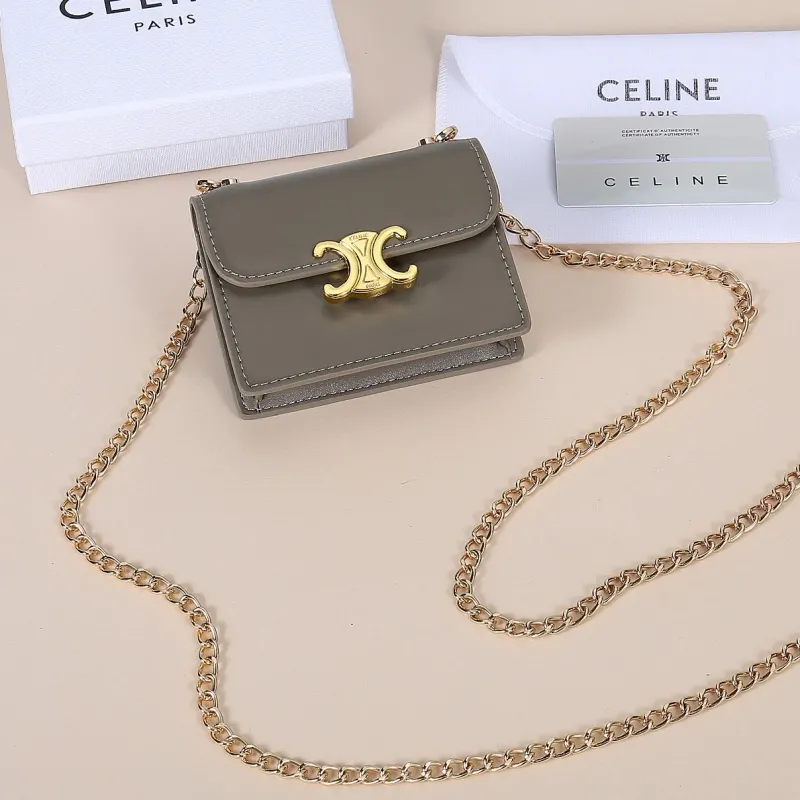 Celine Gray Mini Chain Crossbody Bag