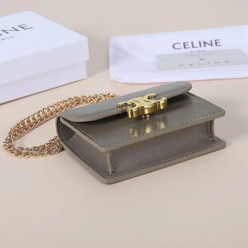 Alternative view of Celine Gray Mini Chain Crossbody Bag