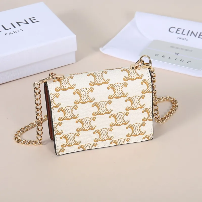 Alternative view of Celine White Gold Monogram Mini Chain Crossbody Bag