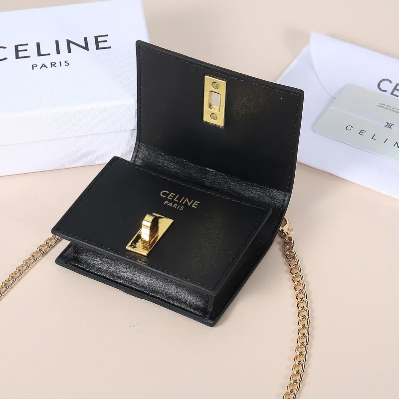 Celine Black Mini Chain Crossbody Bag - Image 4