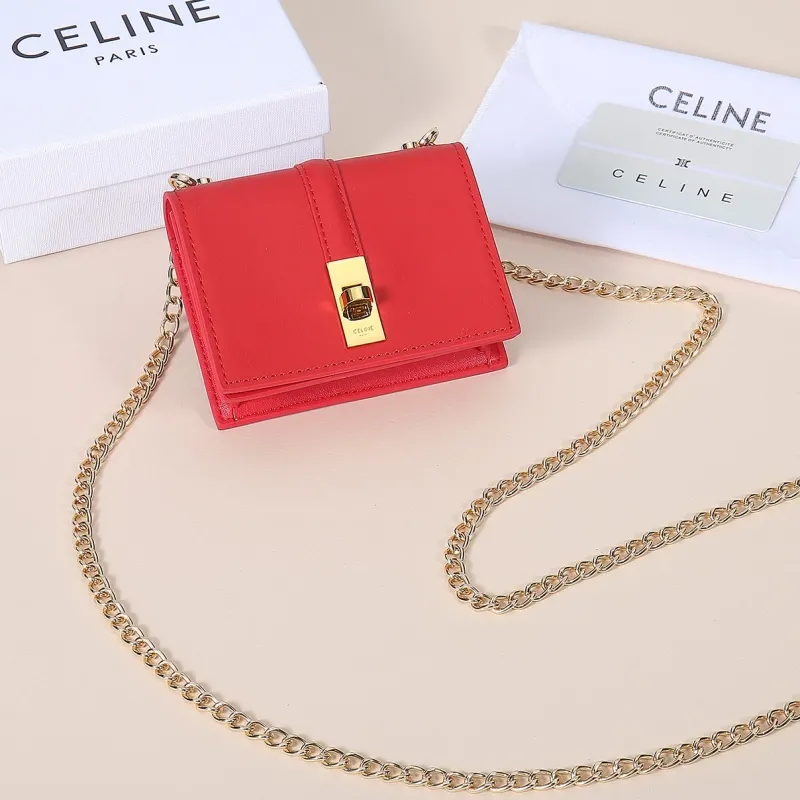 Celine Red Mini Chain Satchel Bag