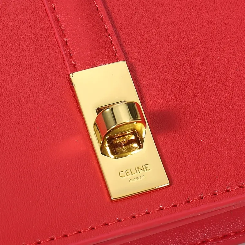 Celine Red Mini Chain Satchel Bag - Image 6