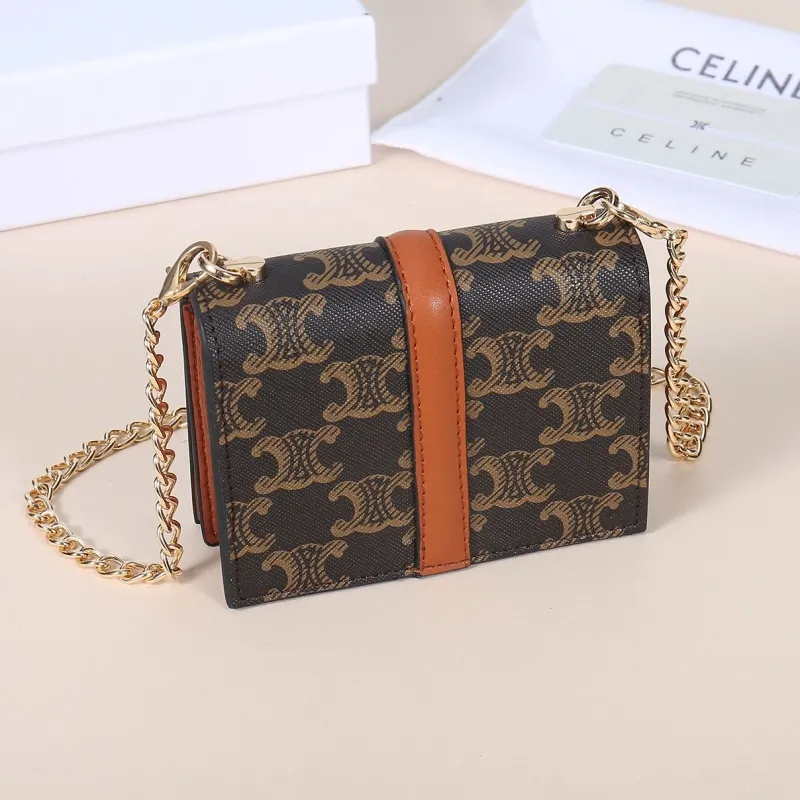 Alternative view of Celine Brown Monogram Mini Chain Crossbody Bag
