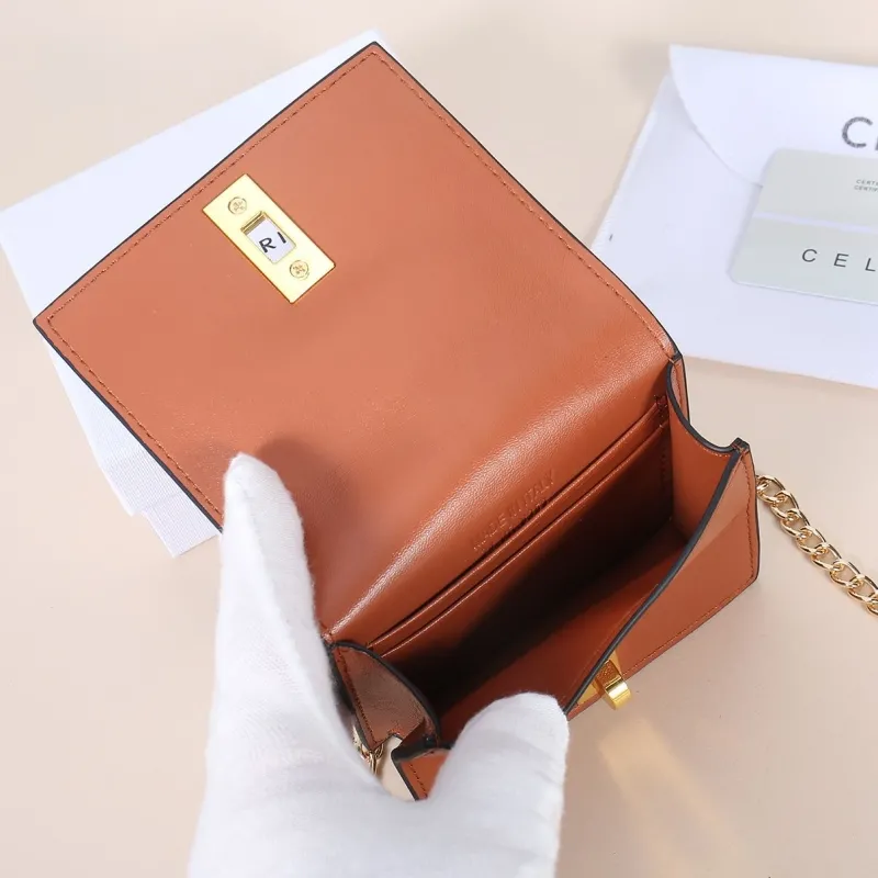 Celine Brown Monogram Mini Chain Crossbody Bag - Image 5