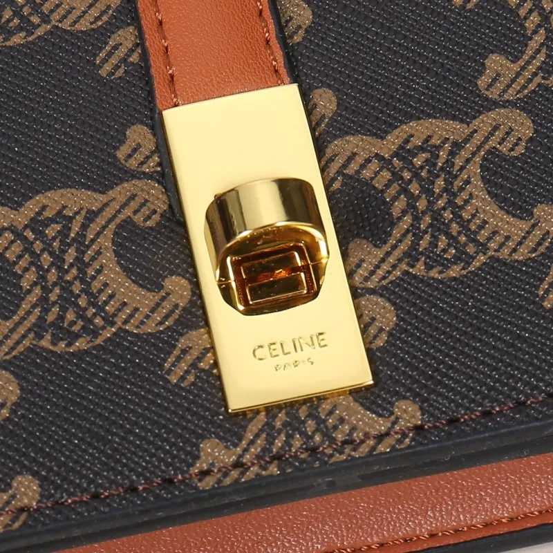 Celine Brown Monogram Mini Chain Crossbody Bag - Image 6
