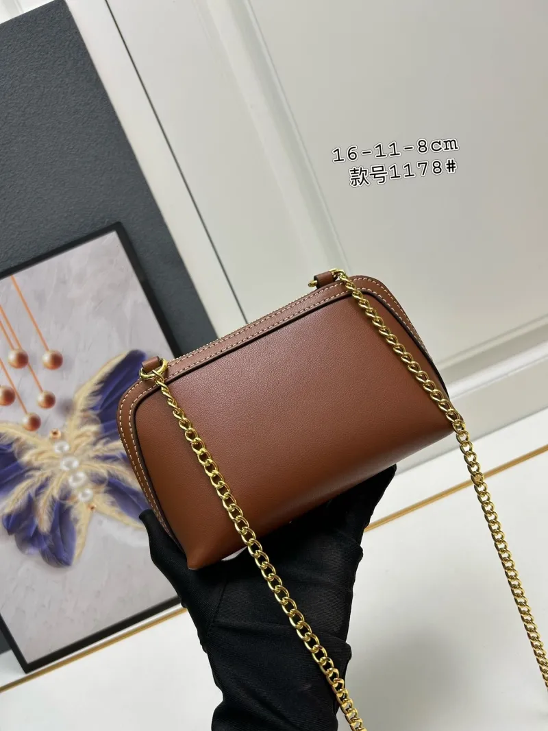 Alternative view of Celine Brown Chain Crossbody Bag 1178