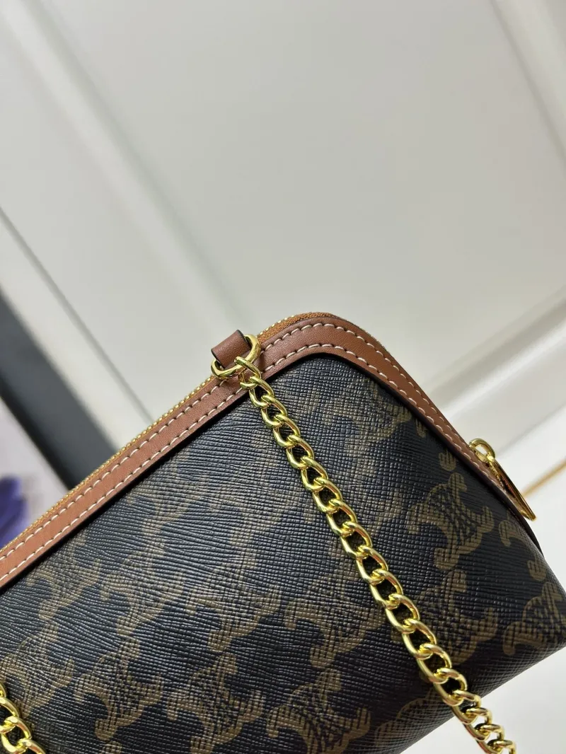 Celine 1178 Dark Brown Chain Satchel Bag - Image 7