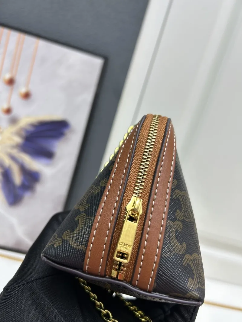 Celine 1178 Dark Brown Chain Satchel Bag - Image 9