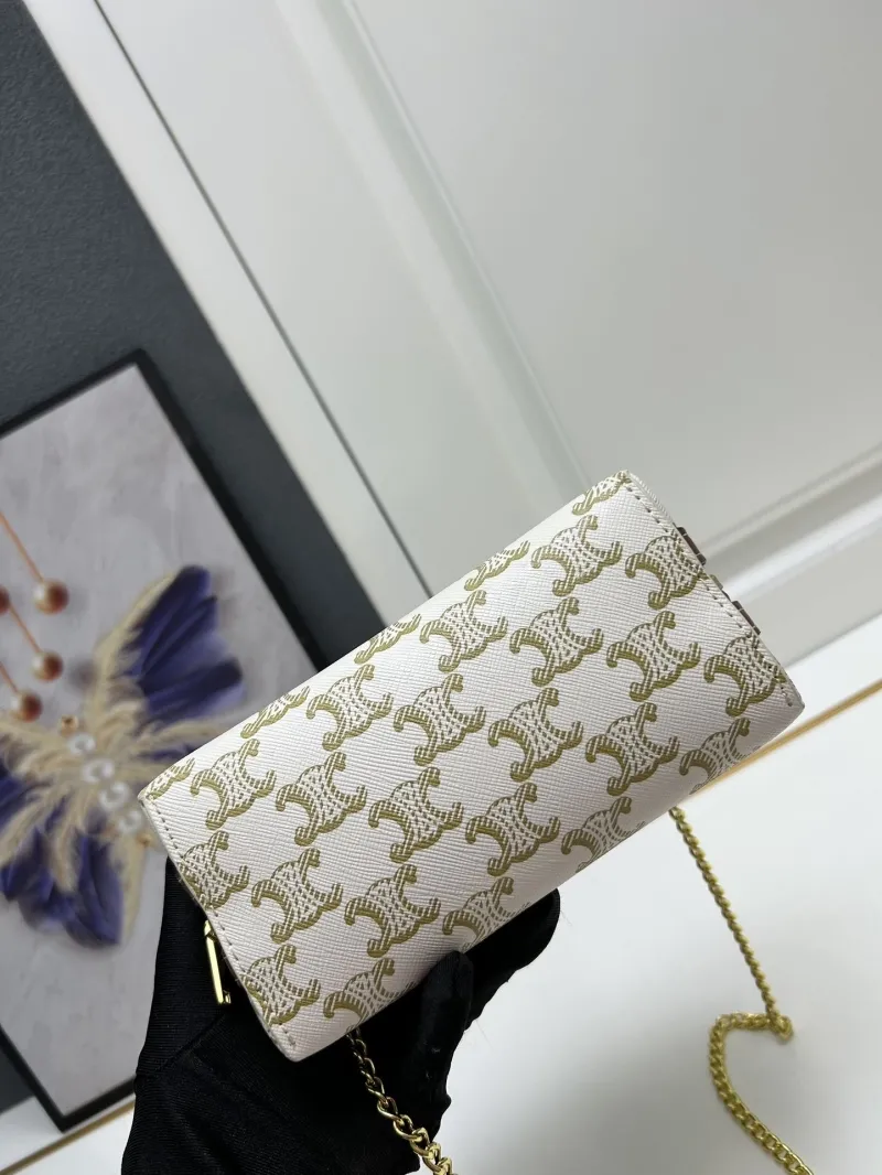 Celine Monogram Crossbody Bag 1178 White Brown - Image 7