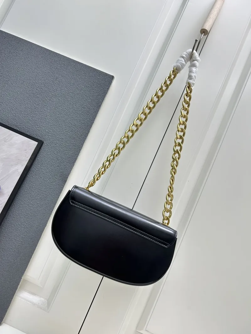 Celine Black Leather Chain Shoulder Bag 22cm 9207 - Image 3