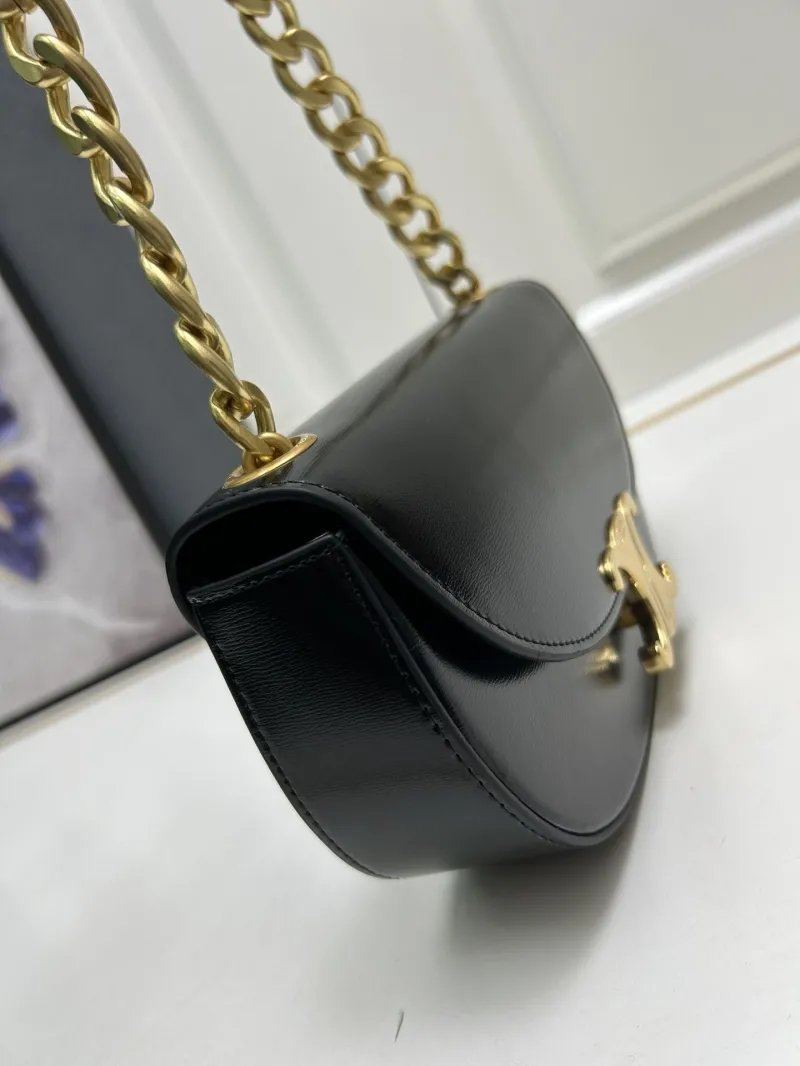 Celine Black Leather Chain Shoulder Bag 22cm 9207 - Image 4