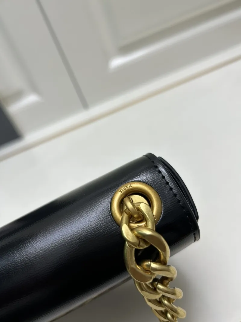 Celine Black Leather Chain Shoulder Bag 22cm 9207 - Image 5