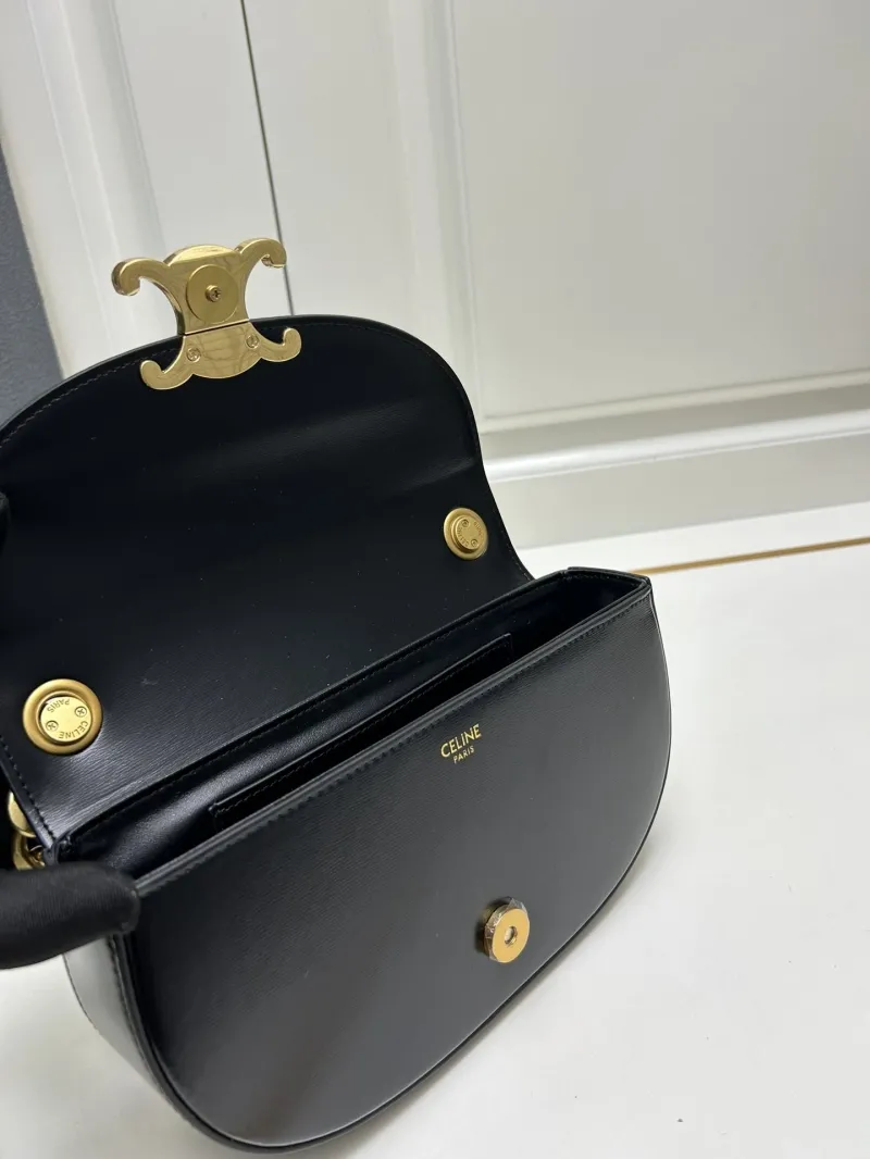Celine Black Leather Chain Shoulder Bag 22cm 9207 - Image 7