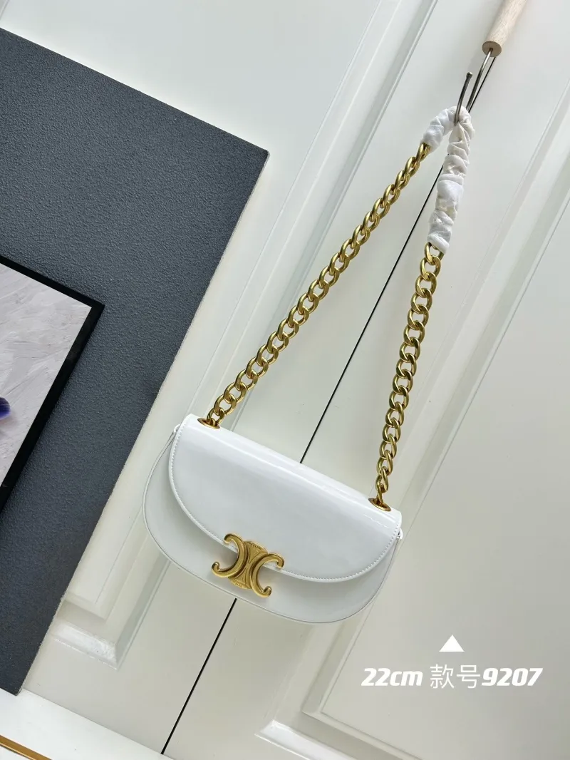 Celine White 22cm Chain Satchel Bag 9207