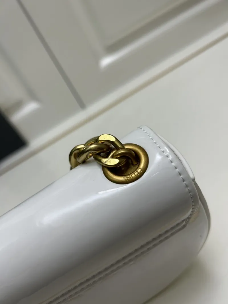Celine White 22cm Chain Satchel Bag 9207 - Image 7